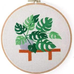 EM-005 Embroidery Kit Plant Series-Monstera