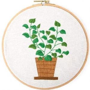 EM-007 Embroidery Kit Plant Series-Evergreen